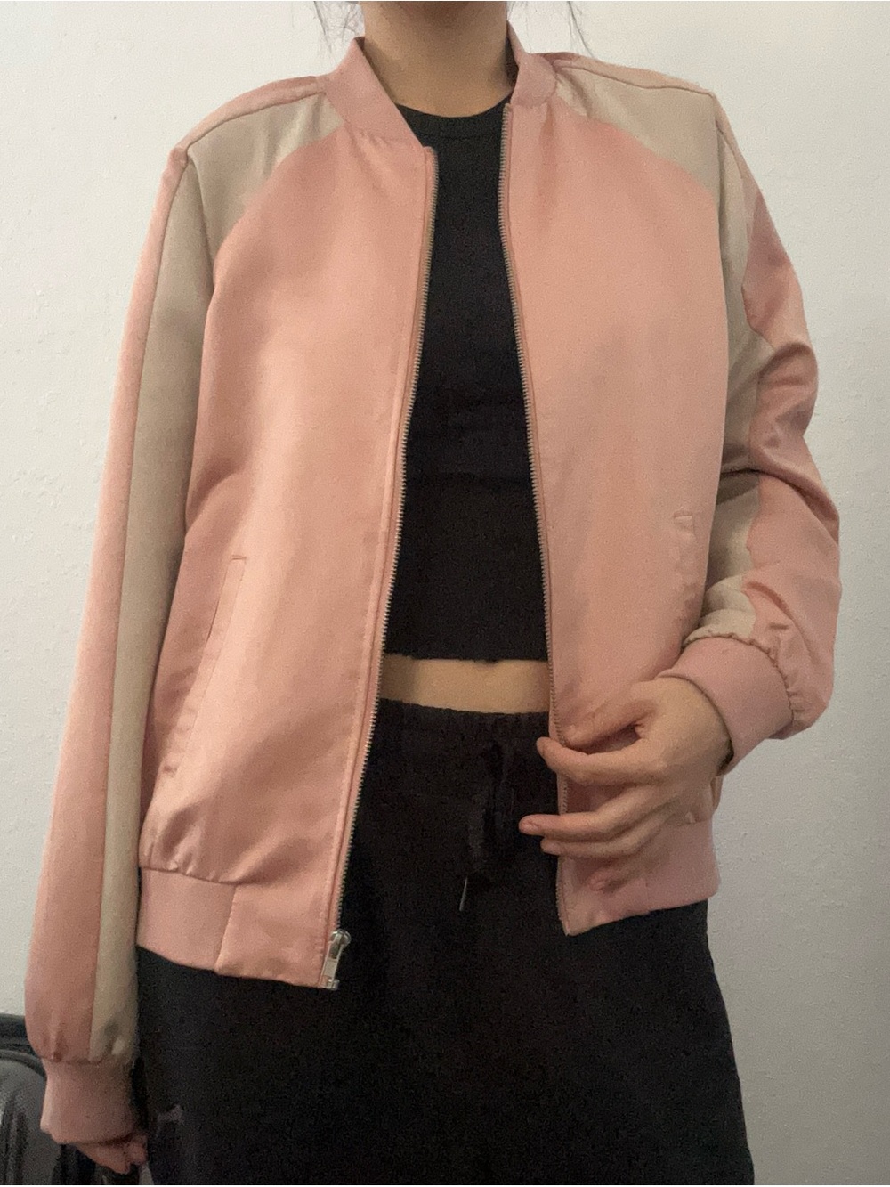Pink and Tan Bomber jacket
